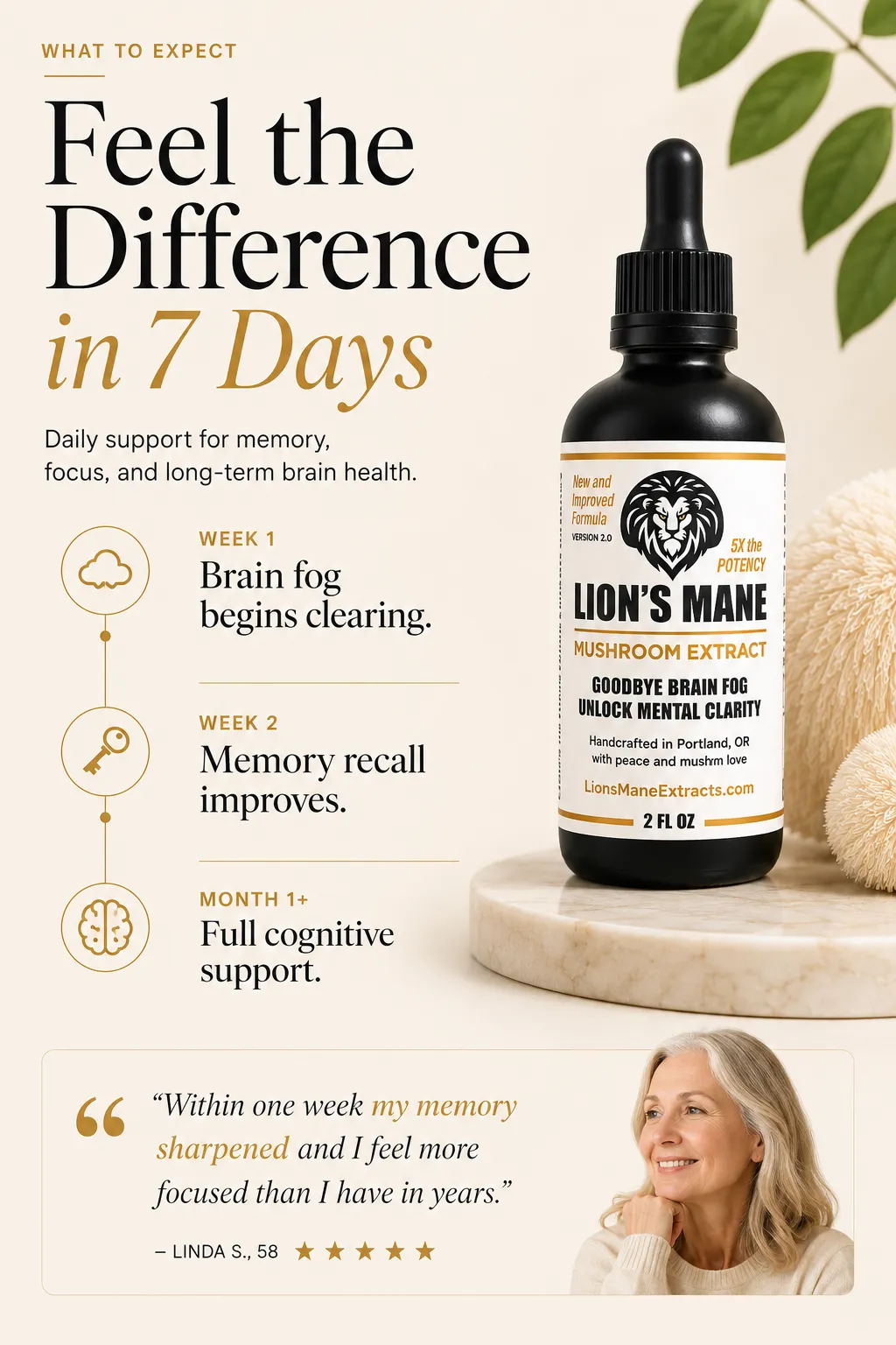 Feel the Difference in 7 Days — Lion's Mane Extract