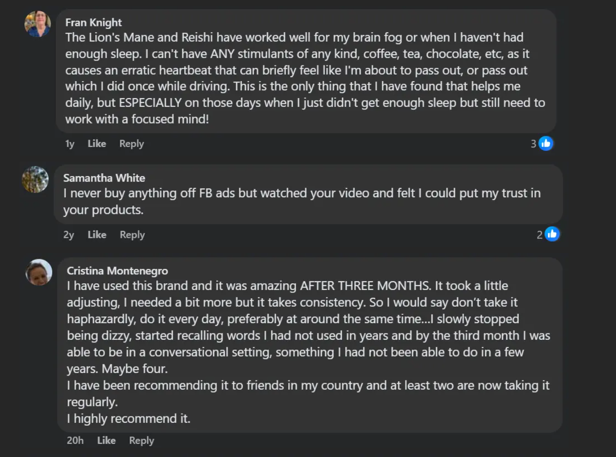 Real customer comments from Facebook