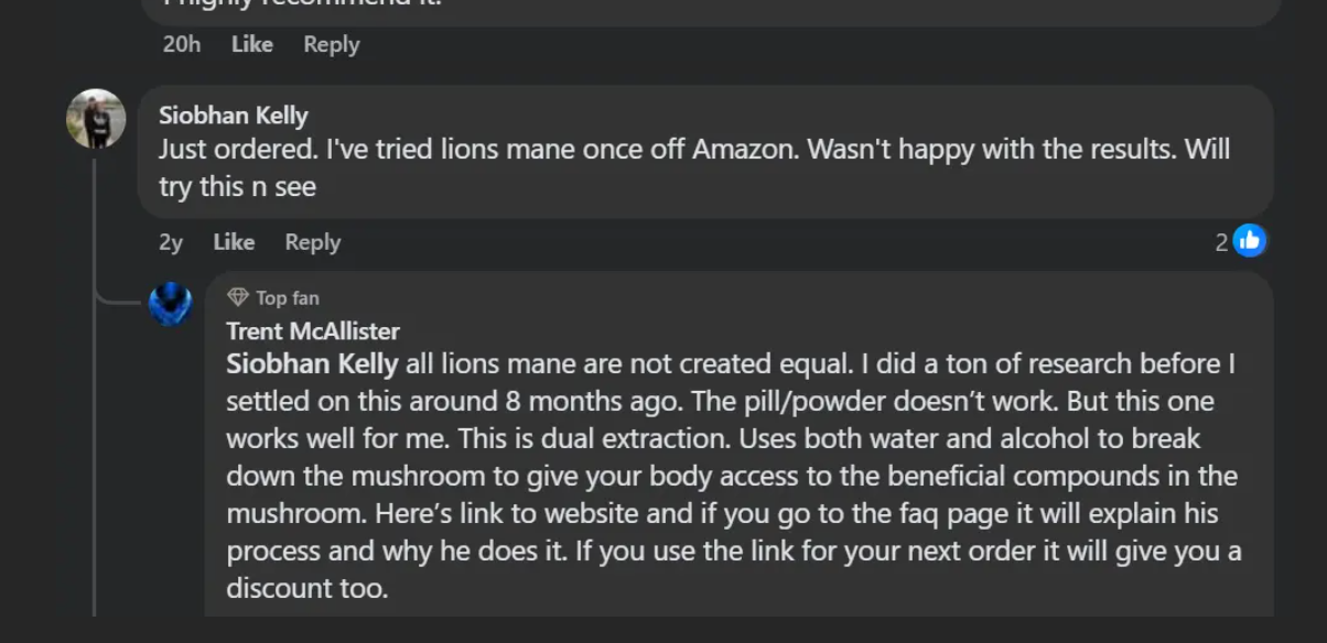 Real customer comments from Facebook